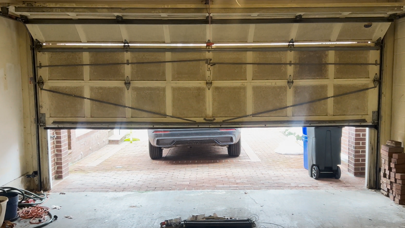 New residential garage door installation